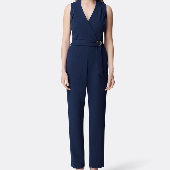 Tahari Dresses & Skirts - NWT Tahari Belted Jumpsuit - Size 8 -Navy